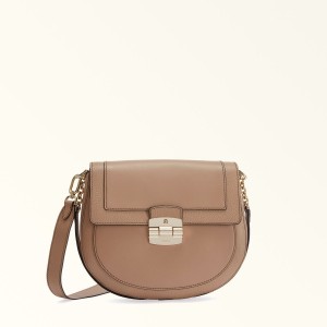 Crossbody Kabelka Furla CLUB 2 Damske Káva | 8930-GVNLK