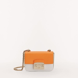 Crossbody Kabelka Furla METROPOLIS Damske Oranžové Biele | 3257-HNIBC