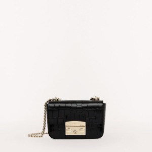 Crossbody Kabelka Furla METROPOLIS Damske Čierne | 6725-ISOFU