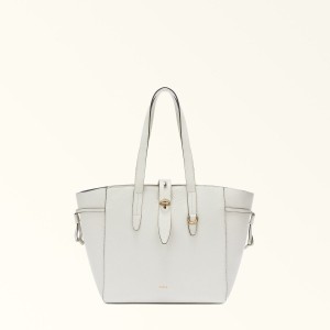 Totes Furla NET Damske Biele | 0184-QJGZY