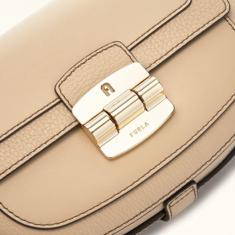 Crossbody Kabelka Furla CLUB 2 Damske Béžové | 9653-HDORS