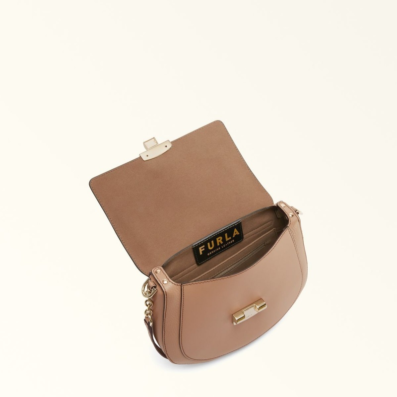 Crossbody Kabelka Furla CLUB 2 Damske Káva | 8930-GVNLK