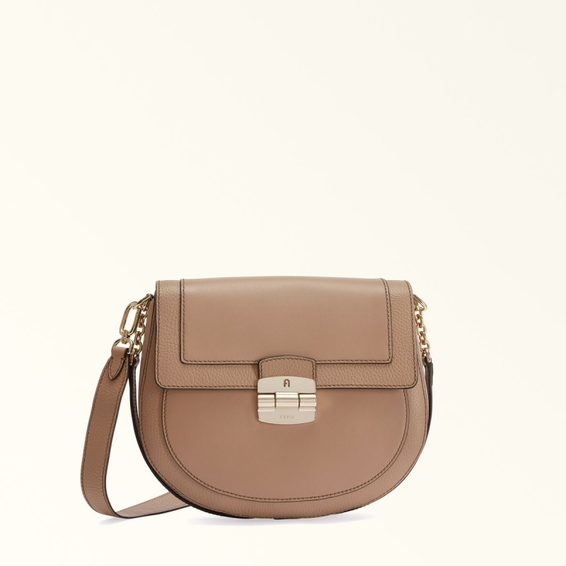 Crossbody Kabelka Furla CLUB 2 Damske Káva | 8930-GVNLK