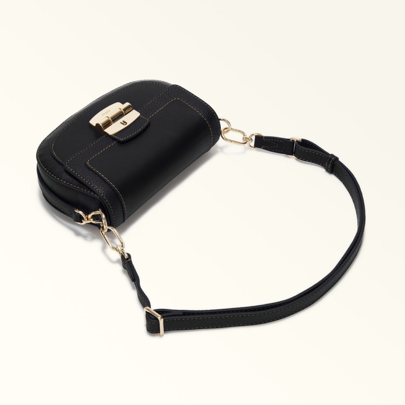 Crossbody Kabelka Furla CLUB 2 Damske Čierne | 7612-QHIYV