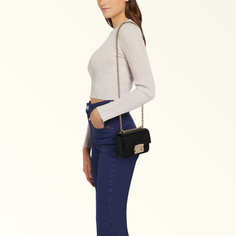 Crossbody Kabelka Furla METROPOLIS Damske Čierne | 0519-IYTHP