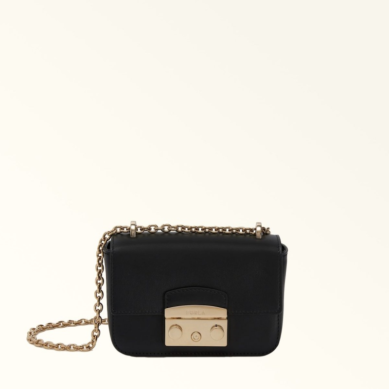 Crossbody Kabelka Furla METROPOLIS Damske Čierne | 0519-IYTHP