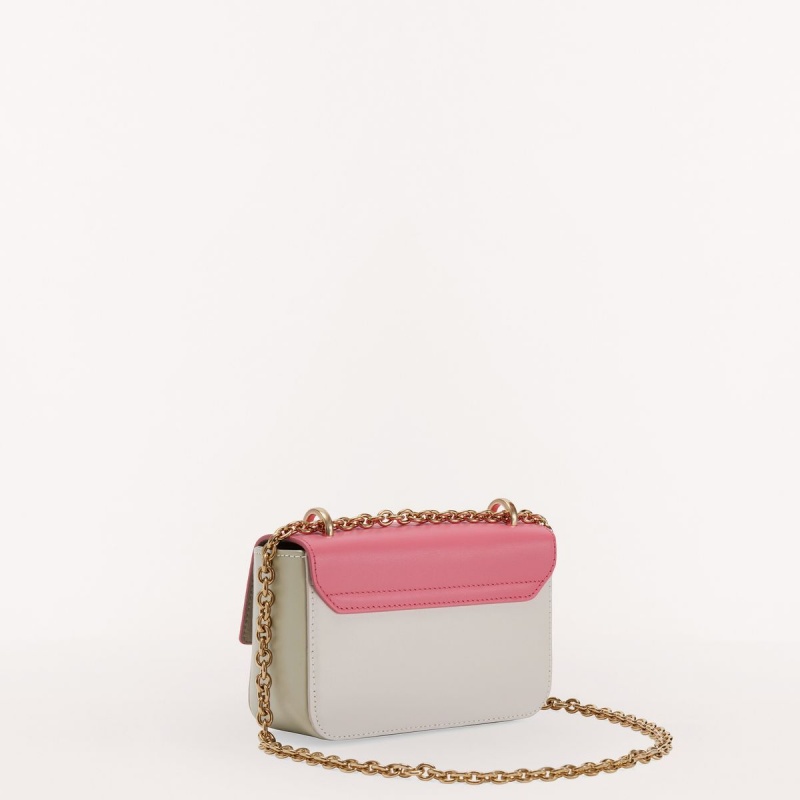 Crossbody Kabelka Furla METROPOLIS Damske Ruzove Biele | 9247-BJZSC