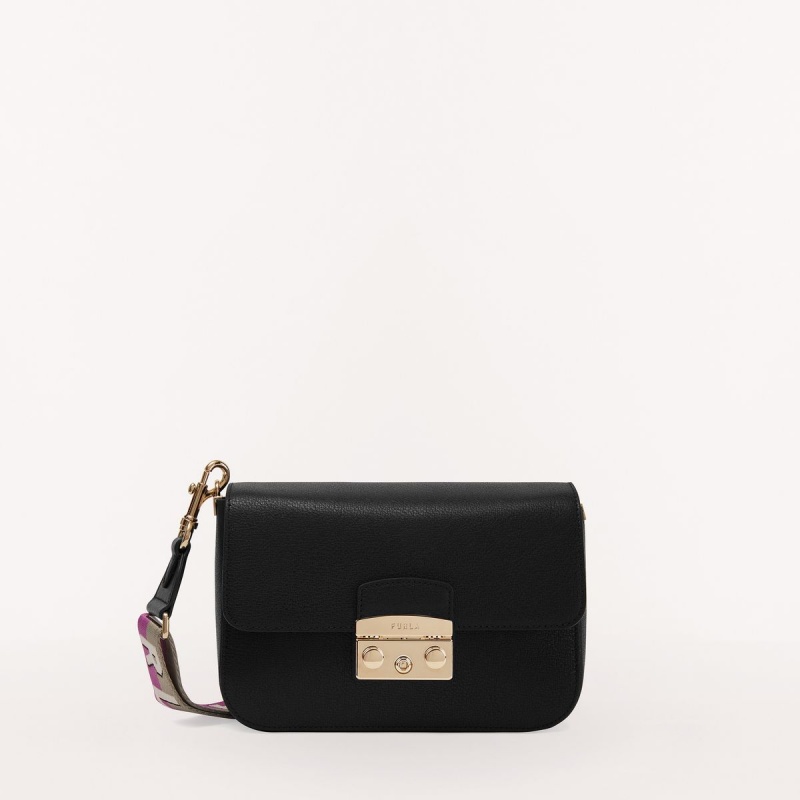 Crossbody Kabelka Furla METROPOLIS Damske Čierne Nachový | 1392-MOLWQ