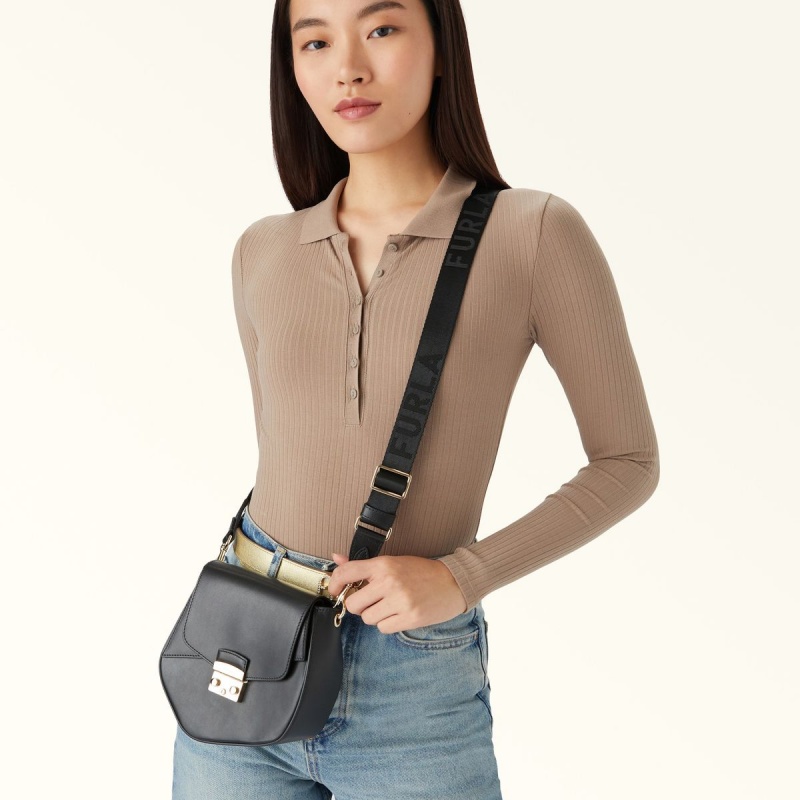 Crossbody Kabelka Furla METROPOLIS PRISMA Damske Čierne | 7502-JSIEB