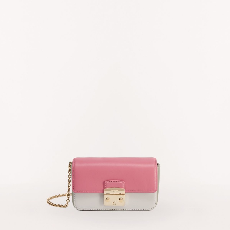 Mini Tašky Furla METROPOLIS Damske Ruzove Biele | 8397-DLWOG