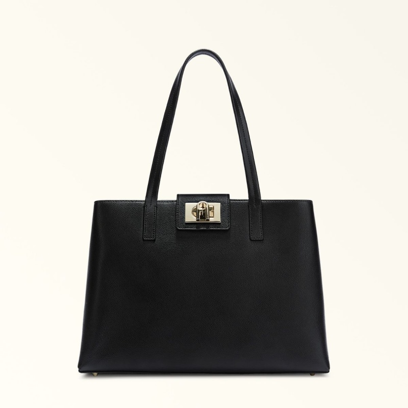 Totes Furla 1927 Damske Čierne | 8126-LNBRM