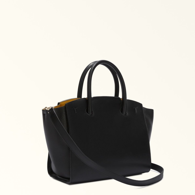 Totes Furla GENESI Damske Čierne | 4037-QHIPX