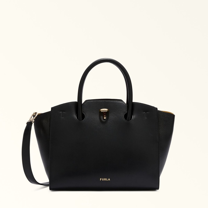 Totes Furla GENESI Damske Čierne | 4037-QHIPX