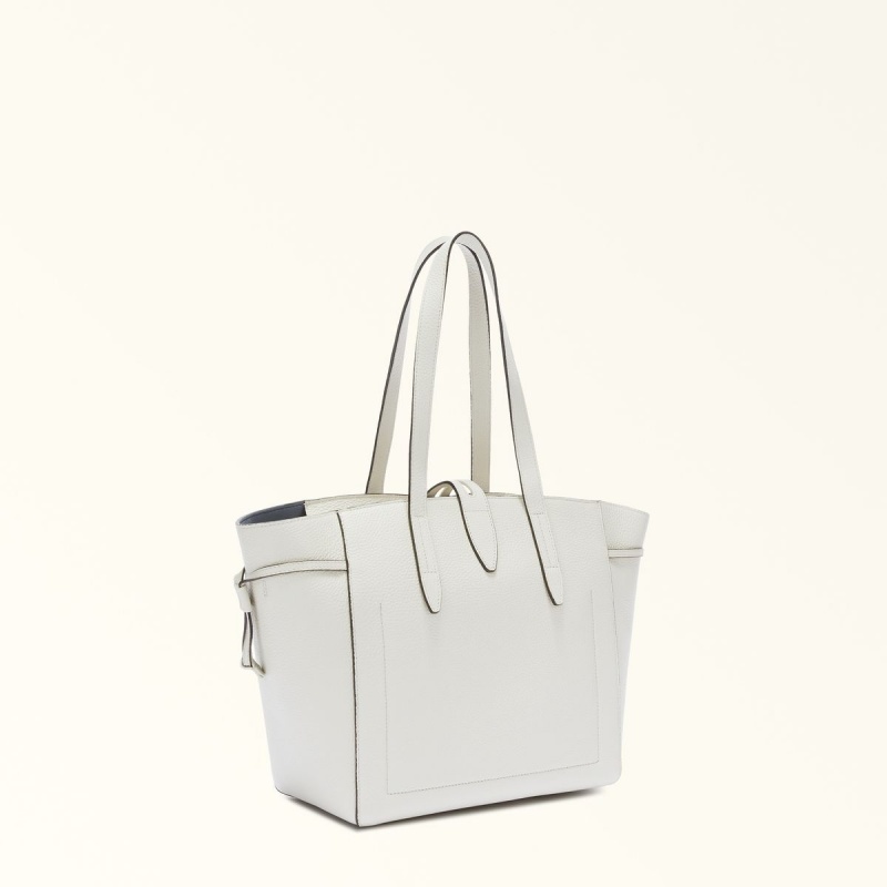 Totes Furla NET Damske Biele | 0184-QJGZY