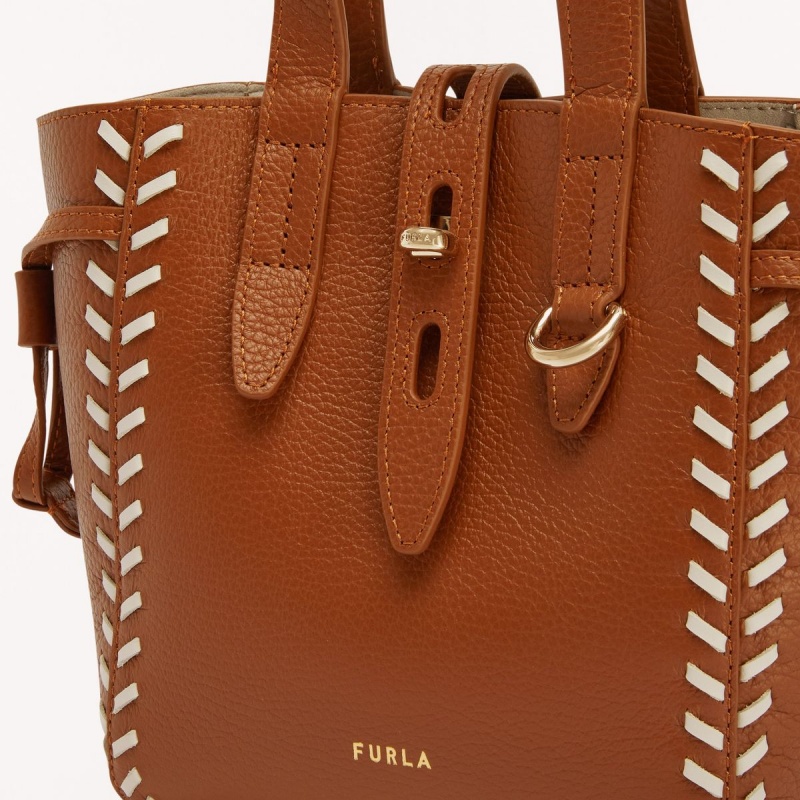 Totes Furla NET Damske Hnede | 9684-RCEBL