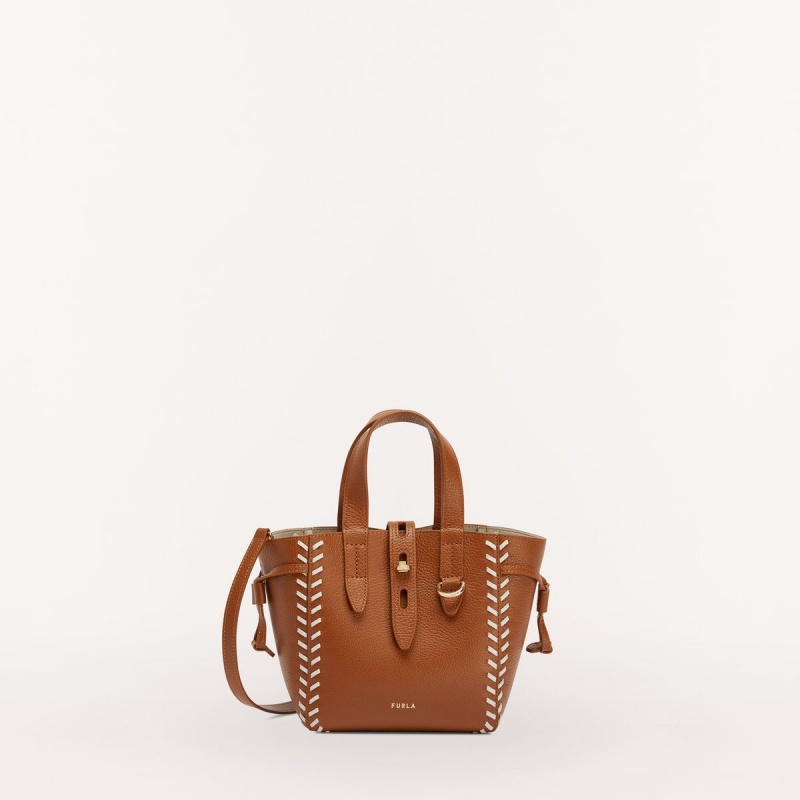 Totes Furla NET Damske Hnede | 9684-RCEBL