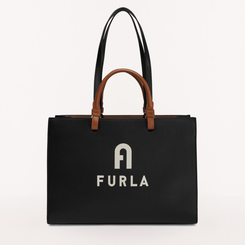 Totes Furla VARSITY STYLE Damske Čierne | 7845-YEMOG